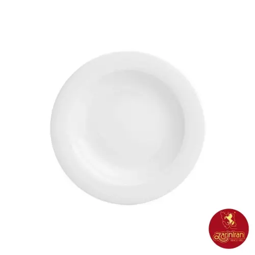 چینی زرین بشقاب گود 20 (خورشت خوری 1 نفره) سفید هتلی