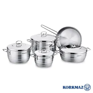 سرویس قابلمه استیل کرکماز 9 پارچه A1900