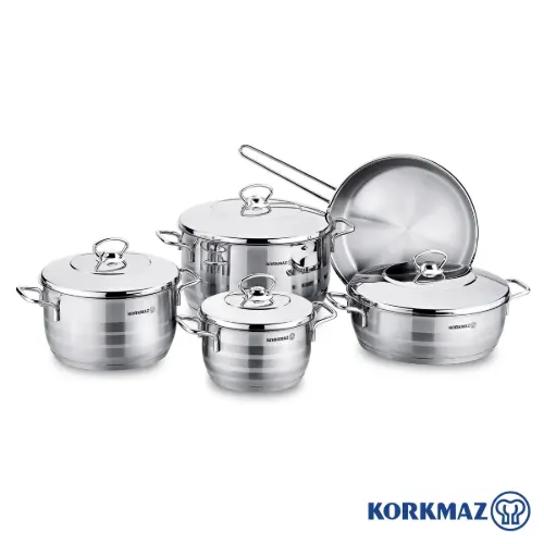 سرویس قابلمه استیل کرکماز 9 پارچه A1900