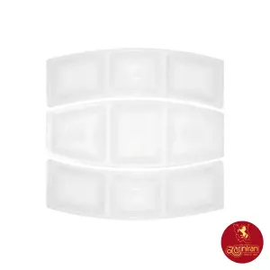 چینی زرین ظرف سه پارچه مای سلف 9 خانه سفید