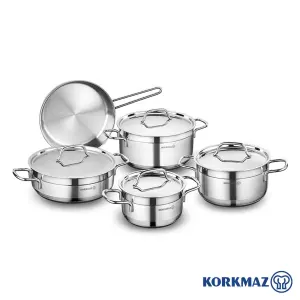 سرویس قابلمه استیل کرکماز 9 پارچه A1660