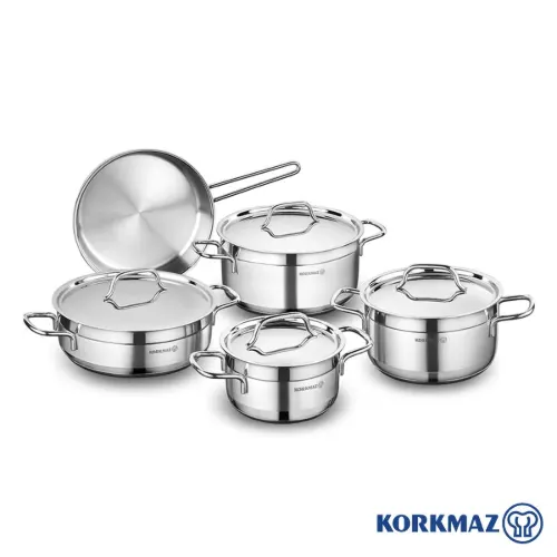 سرویس قابلمه استیل کرکماز 9 پارچه A1660