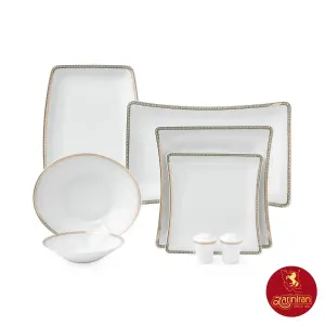 سرویس چینی زرین با کیفیت وینچی طرح ریوا طلایی 6 نفره
