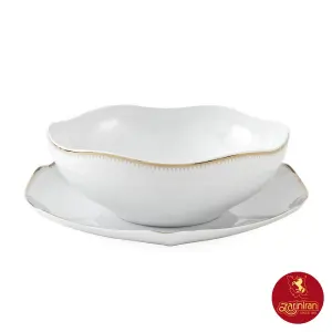 چینی زرین سرویس قاب و قدح هگزان طرح سپیدار