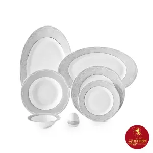 چینی زرین سرویس 6 نفره غذاخوری ایتالیا اف طرح ایزابل پلاتینی