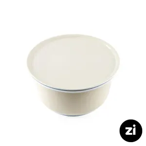 کاسه در دار چینی زرین زی سایز بزرگ پاستل کرم