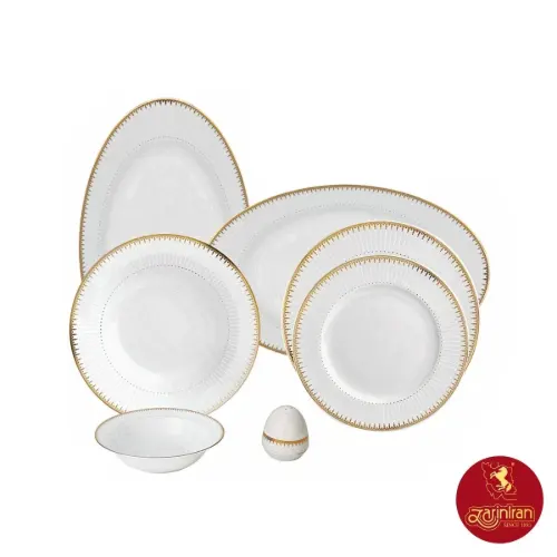چینی زرین سرویس 6 نفره غذاخوری ایتالیا اف طرح سپیدار