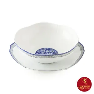 چینی زرین سرویس قاب و قدح هگزان طرح اصفهان