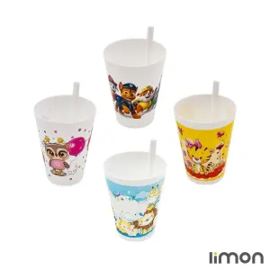 لیوان نی دار لیمون چاپدار