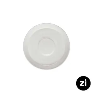 نعلبکی زیر استکانی چینی زرین (Zi) فرم اس سایز 12 طرح سفید