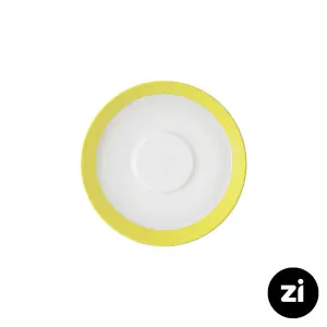 نعلبکی زیر استکانی چینی زرین (Zi) فرم اس سایز 12 طرح پاستل لیمویی