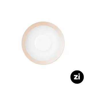 نعلبکی زیر استکانی چینی زرین (Zi) فرم اس سایز 12 طرح پاستل گلبهی