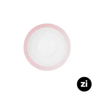 نعلبکی زیر استکانی چینی زرین (Zi) فرم اس سایز 12 طرح پاستل صورتی