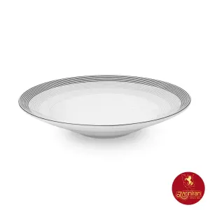 ظرف پاستا (بشقاب گود30) چینی زرین طرح سیلور لاینر