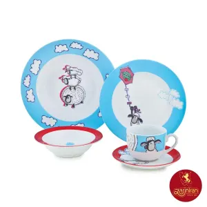 چینی زرین سرویس چینی 5 پارچه کودک بره ناقلا