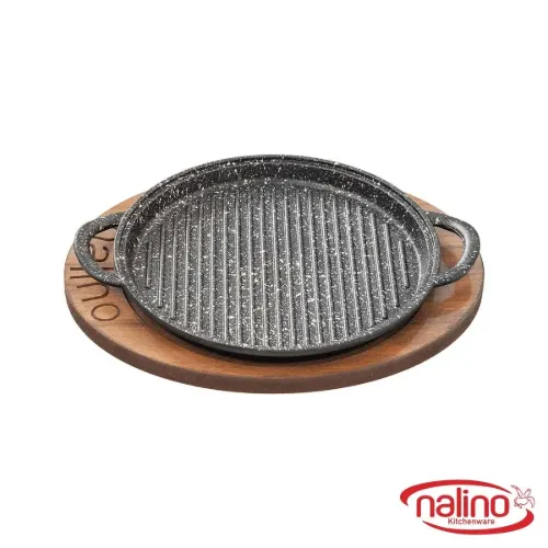 تابه گریل چدن نالینو مدل پادلا Padela زیره چوبی (بدون درب)