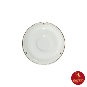 نعلبکی زیر استکانی چینی زرین دوری سایز 13 طرح اپرا 6 عددی