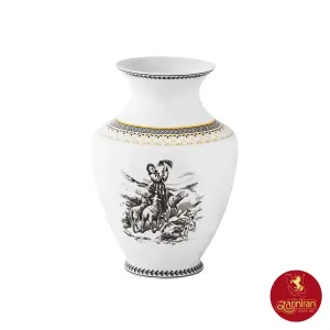 گلدان چینی زرین رعنا طرح ویلیج سایز متوسط