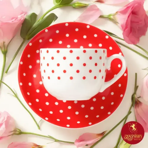 چینی زرین سرویس 6 نفره غذاخوری ایتالیا اف طرح اسپاتی قرمز
