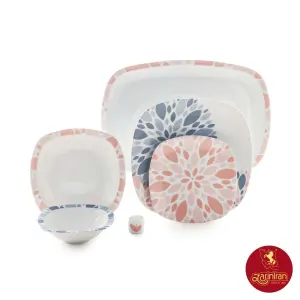 چینی زرین سرویس 6 نفره کواترو طرح سلنا صورتی
