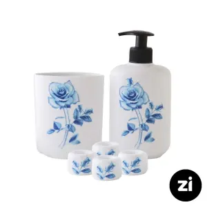 ست سرویس بهداشتی چینی زرین زی هایگن طرح بلو رز