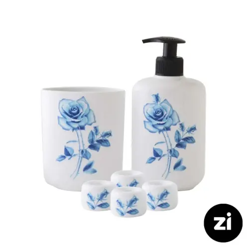 ست سرویس بهداشتی چینی زرین زی هایگن طرح بلو رز