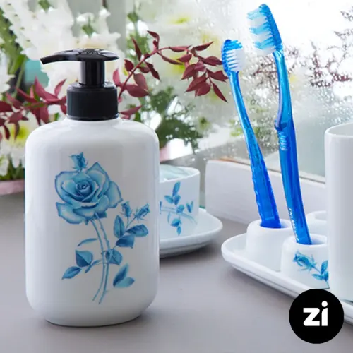 ست سرویس بهداشتی چینی زرین زی هایگن طرح بلو رز