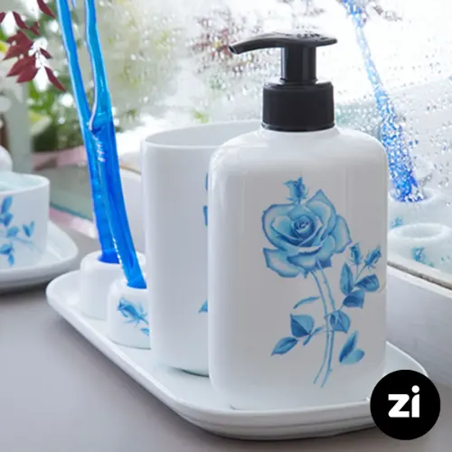 ست سرویس بهداشتی چینی زرین زی هایگن طرح بلو رز