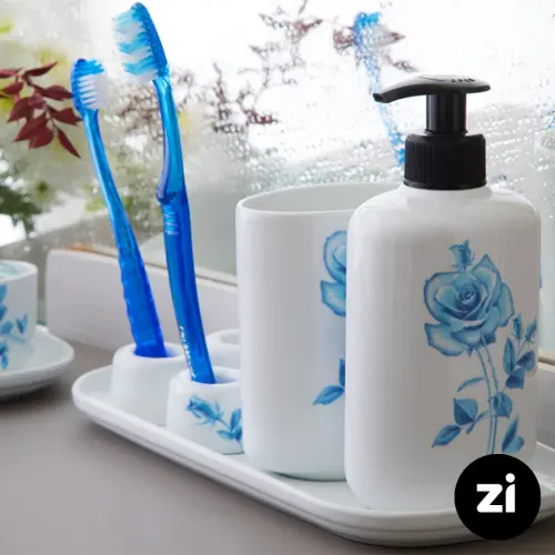 ست سرویس بهداشتی چینی زرین زی هایگن طرح بلو رز