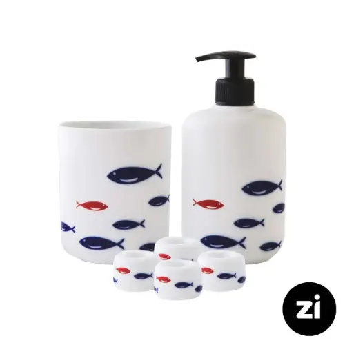 ست سرویس بهداشتی چینی زرین زی هایگن طرح ماهی