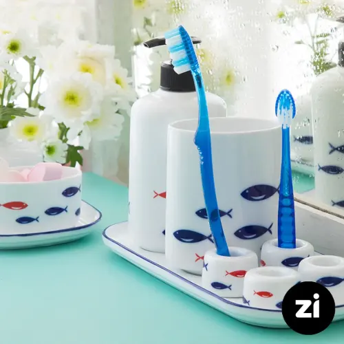 ست سرویس بهداشتی چینی زرین زی هایگن طرح ماهی