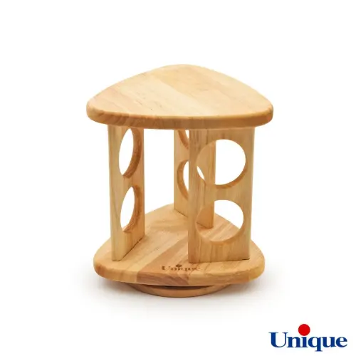 ست جا ادویه ای گردان چوبی یونیک مثلثی 6 تایی UN-6114