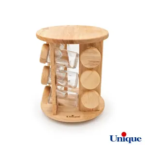 ادویه 12 تایی گردان ایستاده چوبی یونیک UN-6107