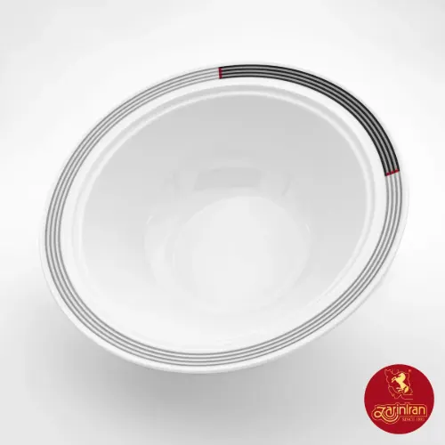 سوپ خوری چینی زرین هتلی 49 با شیار ملاقه 1650 سی سی طرح وگاس