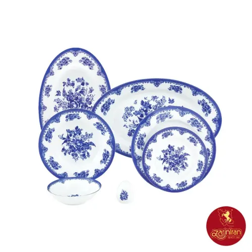سرویس چینی زرین ایتالیا اف فلورانس سرمه ای 6 نفره 28 پارچه