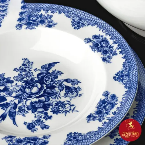 سرویس چینی زرین ایتالیا اف فلورانس سرمه ای 6 نفره 28 پارچه