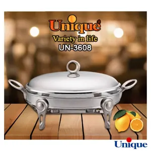 سوفله خوری یونیک بیضی بزرگ نگین دار نقره ای UN-3608