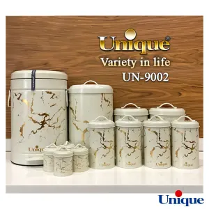 سرویس آشپزخانه یونیک فانتزی 8+4 پارچه کرم ماربل طلایی UN-9002