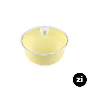 قابلمه کوچک چینی زرین سایز 16 پاستل لیمویی