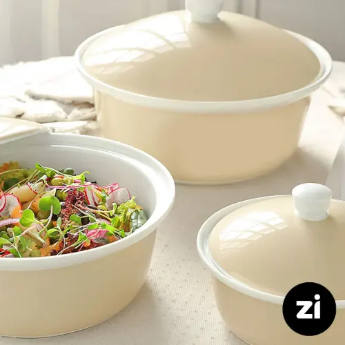 قابلمه کوچک چینی زرین سایز 16 پاستل کرم