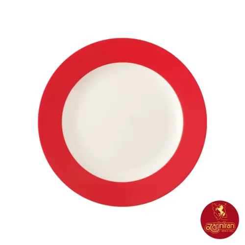 بشقاب تخت چینی زرین ایتالیا اف طرح گیلاس 6 عددی سایز 25