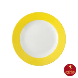 بشقاب تخت چینی زرین ایتالیا اف طرح آفتاب 6 عددی سایز 25