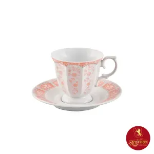 چینی زرین سرویس 12 پارچه چای خوری نئوکلاسیک طرح آرتمیس صورتی