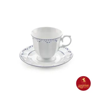 چینی زرین سرویس 12 پارچه چای خوری نئوکلاسیک طرح فرانسیس سرمه ای