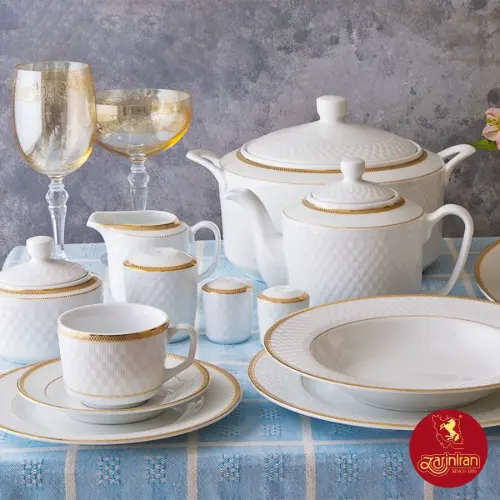 اقلام سرویس چینی زرین رادیانس سپینود 12 نفره 102 پارچه
