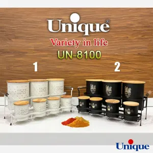 ست ادویه 7 عددی پایه دار یونیک UN-8100