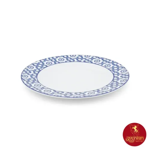 بشقاب پیش دستی چینی زرین ایتالیا اف طرح میبد سرمه ای 6 عددی سایز 19