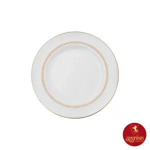 بشقاب پیش دستی چینی زرین ایتالیا اف طرح هدیه طلایی 6 عددی سایز 19