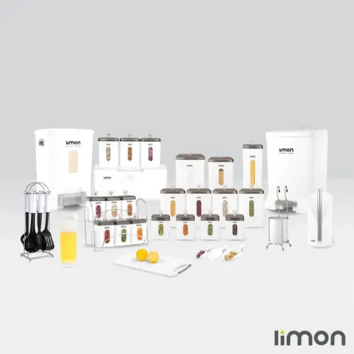 سرویس آشپزخانه لیمون چهارگوش 36 پارچه درب شفاف