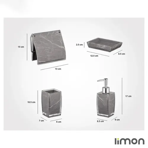 ست سرویس بهداشتی لیمون 2 جداره کلاسیک طرح ماربل